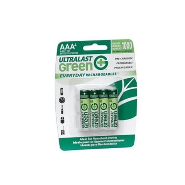 Nabc NABC / Saft / Again & Again ULGED4AAA AAA UL Green Pre-Charged Rechargeable NiMH Batteries - 750mAh 4-Pack ULGED4AAA